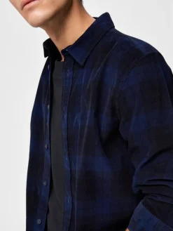Selected Hemden*SLHREGADRIAN SHIRT LS AOP W dark blue