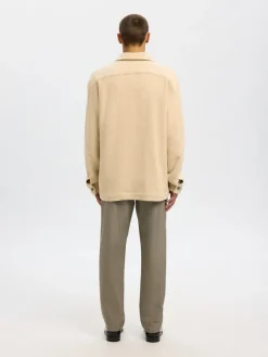 Selected Hemden*SLHREGFRED STRUCTURED OVERSHIRT egret