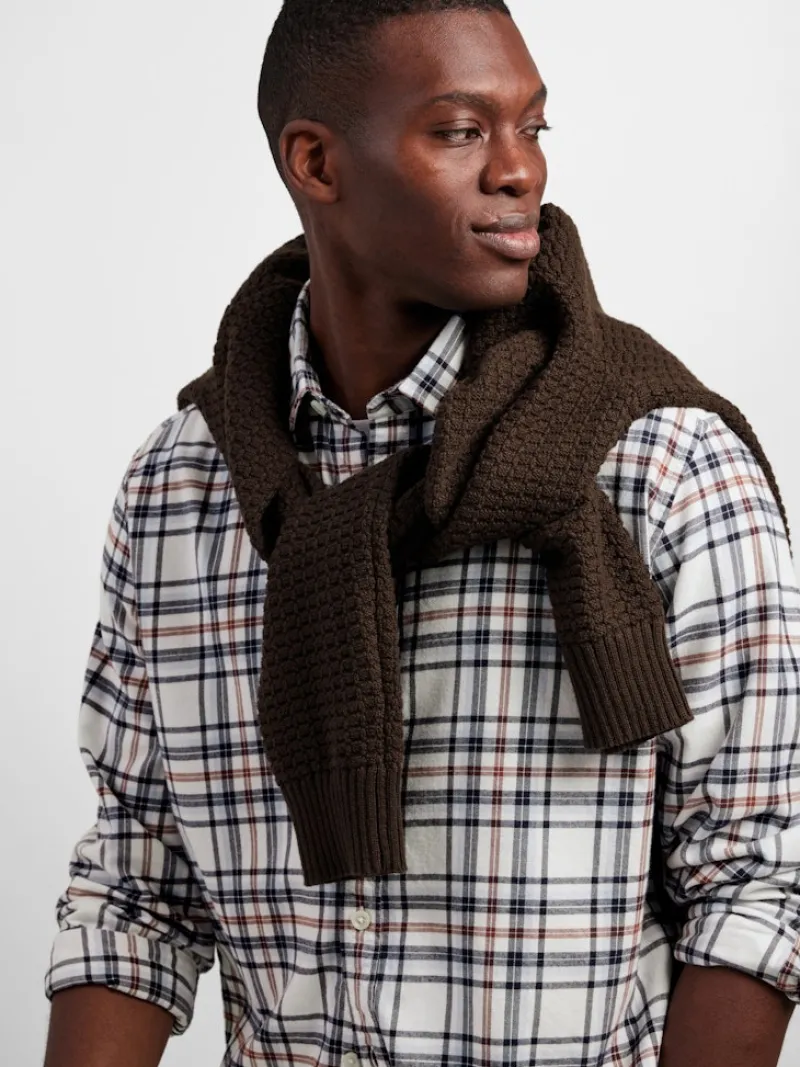 Selected Hemden*SLHREGOWEN-FLANNEL MIX SHIRT LS W egret