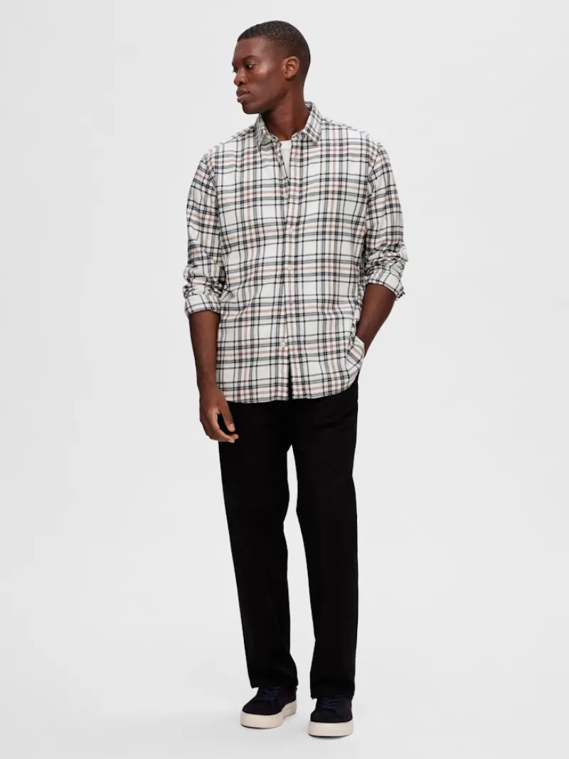 Selected Hemden*SLHREGOWEN-FLANNEL MIX SHIRT LS W egret