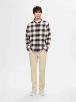 Selected Hemden*SLHREGOWEN-GRINDLE CHECK SHIRT LS chocolate torte