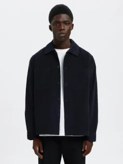 Selected Hemden*SLHREGTATE CORD OVERSHIRT Sky Captain