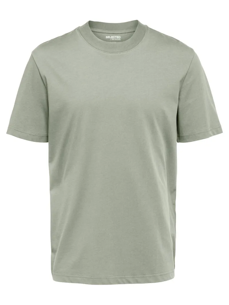Selected Shirts*SLHRELAXCOLMAN SS O-NECK TEE B COLL desert sage