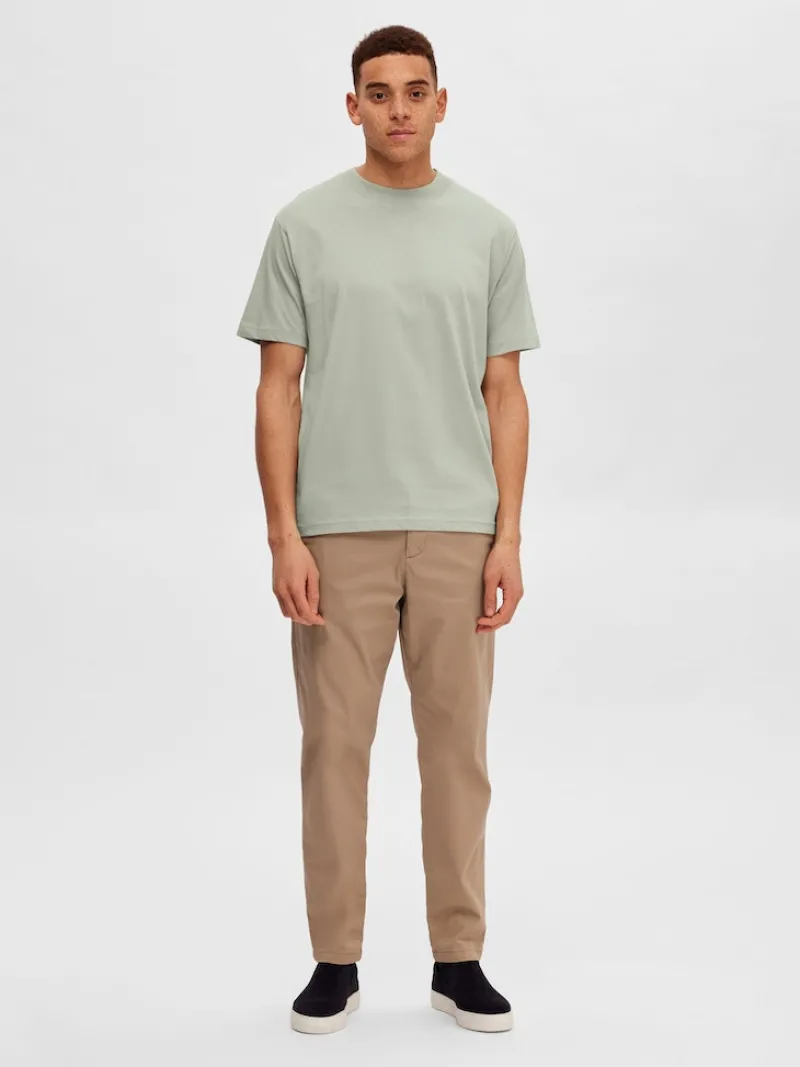 Selected Shirts*SLHRELAXCOLMAN SS O-NECK TEE B COLL desert sage