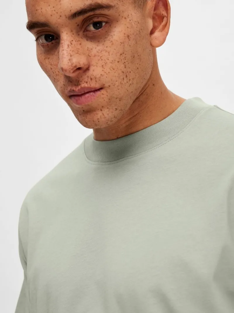 Selected Shirts*SLHRELAXCOLMAN SS O-NECK TEE B COLL desert sage