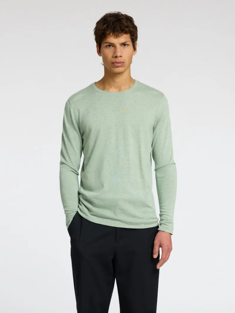 Selected Pullover & Sweatshirts*SLHROME LS KNIT CREW NECK NOOS iceberg green