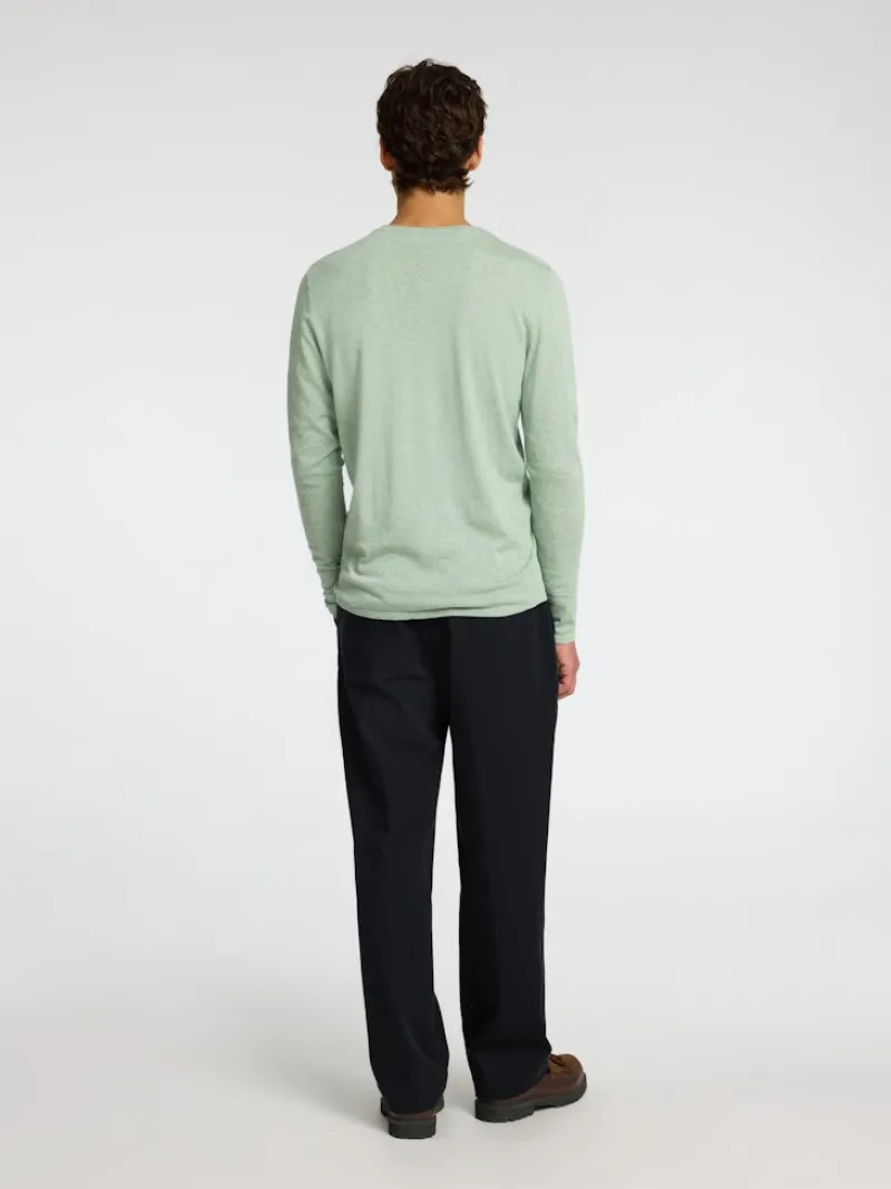 Selected Pullover & Sweatshirts*SLHROME LS KNIT CREW NECK NOOS iceberg green