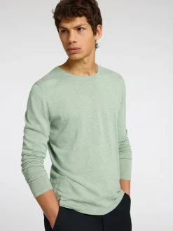 Selected Pullover & Sweatshirts*SLHROME LS KNIT CREW NECK NOOS iceberg green