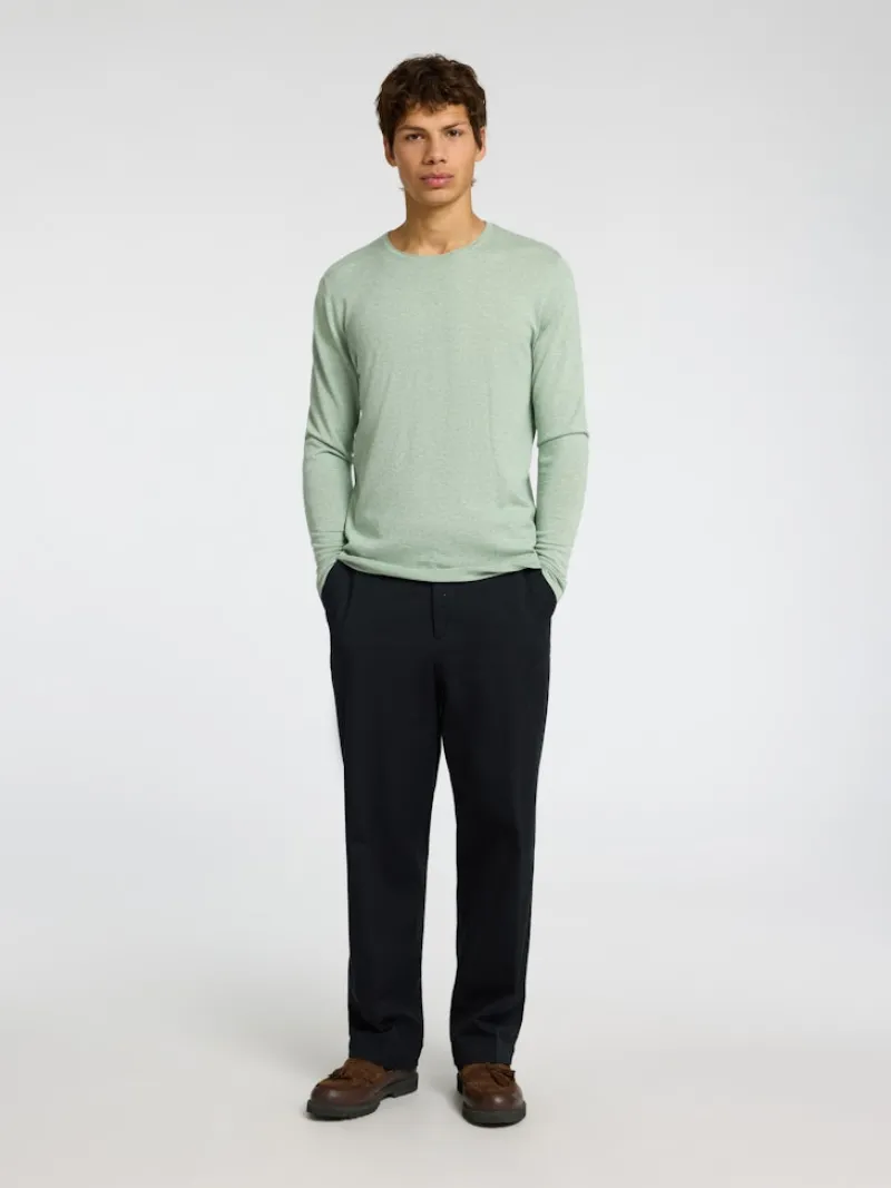 Selected Pullover & Sweatshirts*SLHROME LS KNIT CREW NECK NOOS iceberg green