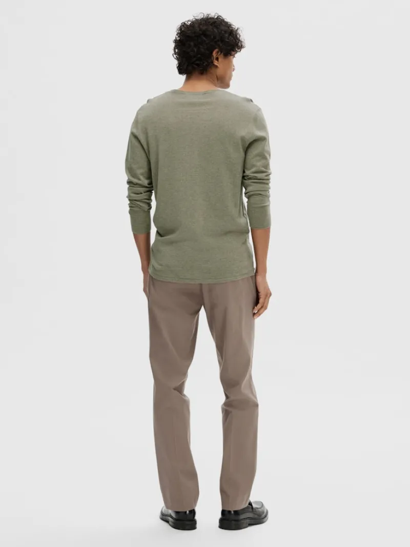 Selected Pullover & Sweatshirts*SLHROME LS KNIT CREW NECK NOOS vetiver