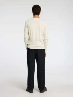 Selected Pullover & Sweatshirts*SLHROME LS KNIT CREW NECK NOOS oatmeal