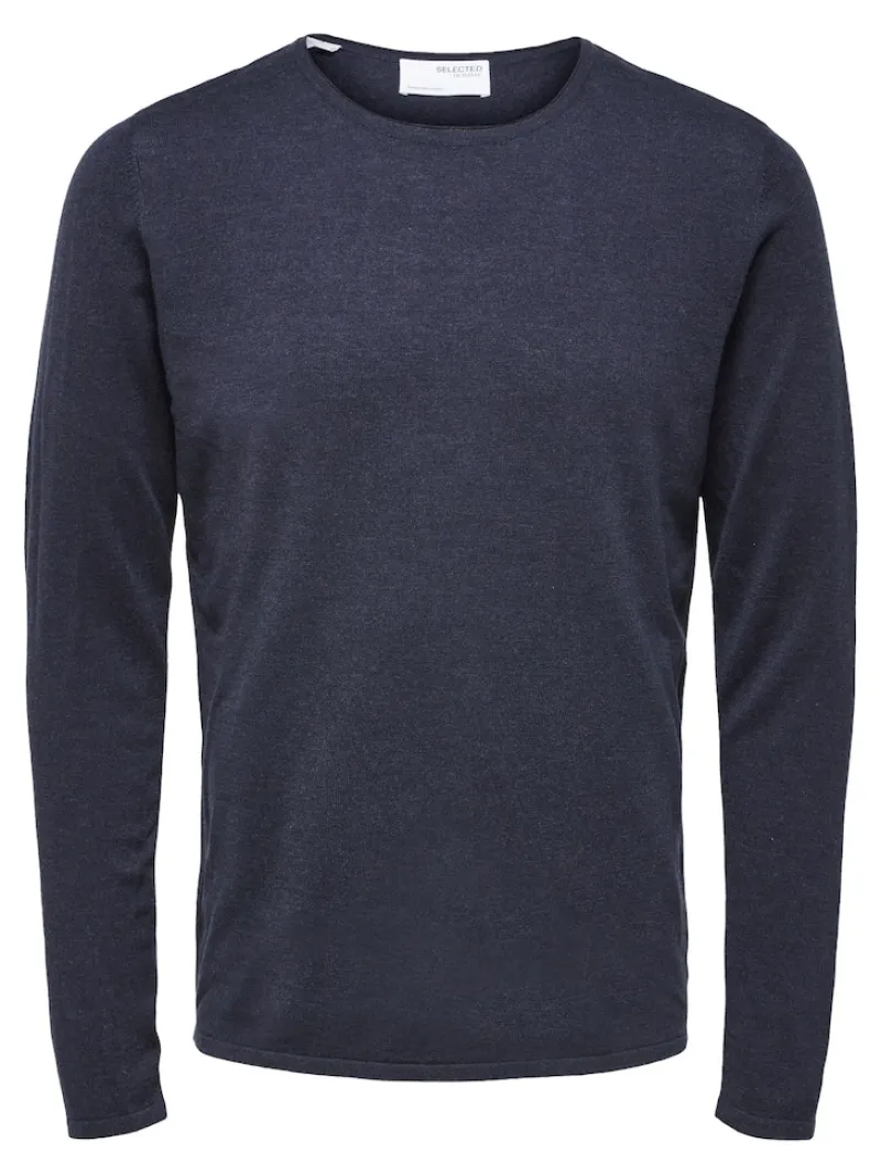 Selected Pullover & Sweatshirts*SLHROME LS KNIT CREW NECK NOOS Dark Sapphire