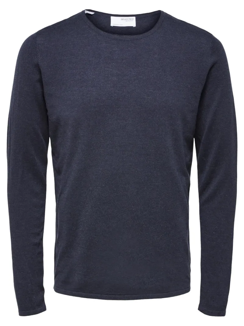 Selected Pullover & Sweatshirts*SLHROME LS KNIT CREW NECK NOOS Dark Sapphire