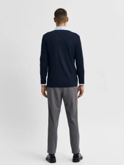 Selected Pullover & Sweatshirts*SLHROME LS KNIT CREW NECK NOOS Dark Sapphire