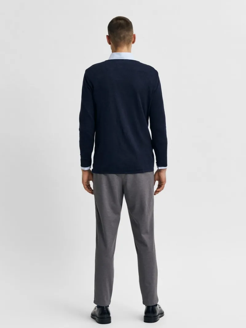 Selected Pullover & Sweatshirts*SLHROME LS KNIT CREW NECK NOOS Dark Sapphire