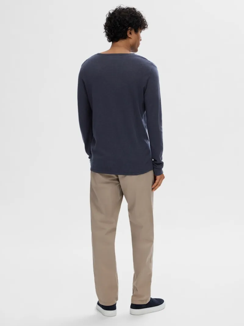 Selected Pullover & Sweatshirts*SLHROME LS KNIT CREW NECK NOOS Dark Sapphire