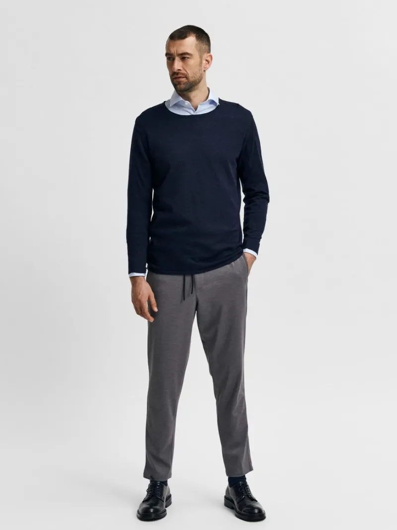 Selected Pullover & Sweatshirts*SLHROME LS KNIT CREW NECK NOOS Dark Sapphire