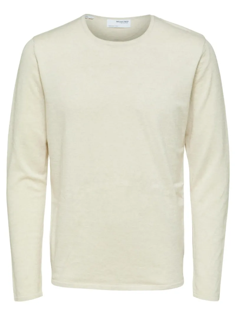 Selected Pullover & Sweatshirts*SLHROME LS KNIT CREW NECK NOOS angora