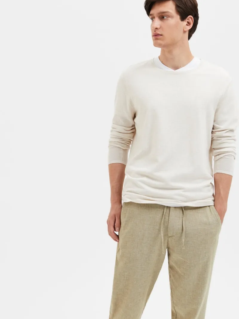 Selected Pullover & Sweatshirts*SLHROME LS KNIT CREW NECK NOOS angora