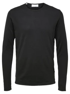Selected Pullover & Sweatshirts*SLHROME LS KNIT CREW NECK NOOS schwarz2