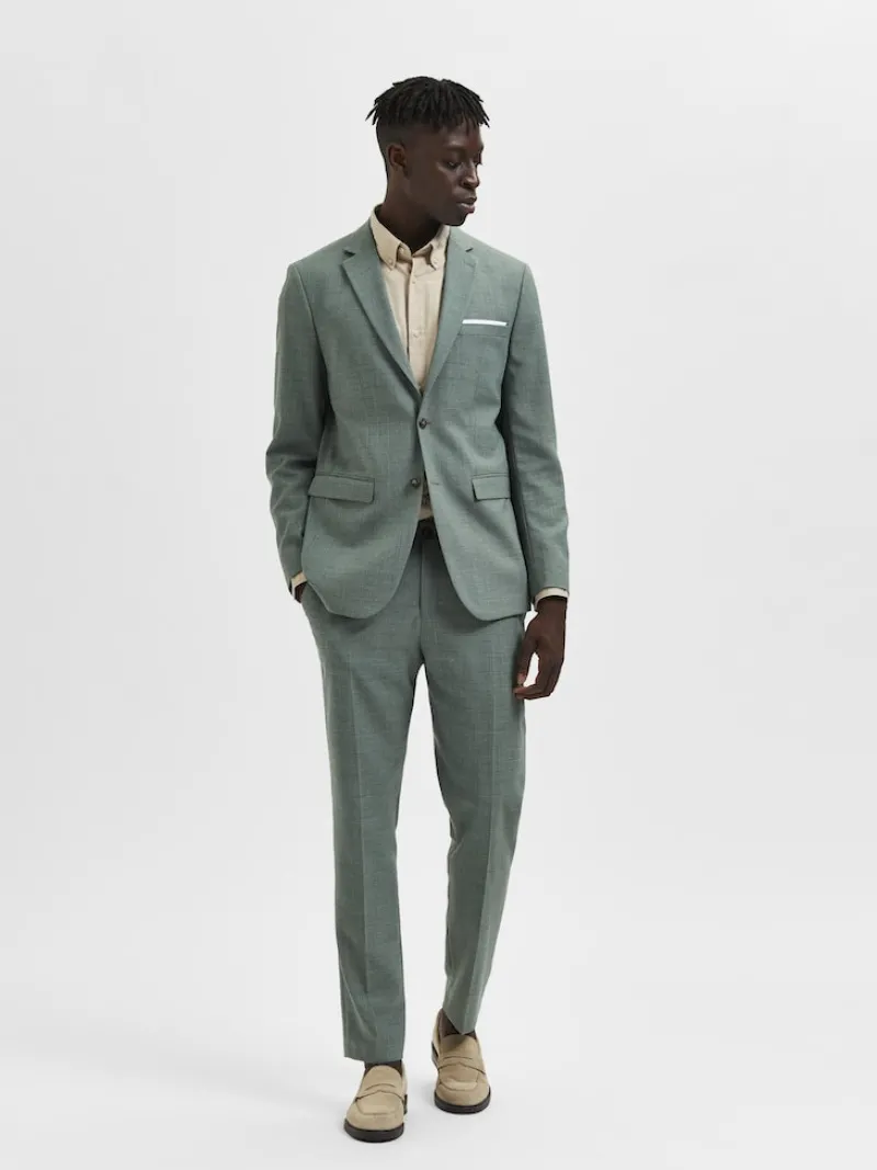 Selected Sakkos|Jacken*SLHSLIM-OASIS LINEN BLZ NOOS light green melange