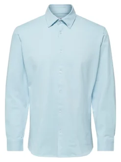 Selected Hemden*SLHSLIMOLIVER-KNIT FLEX SHIRT LS B dream blue