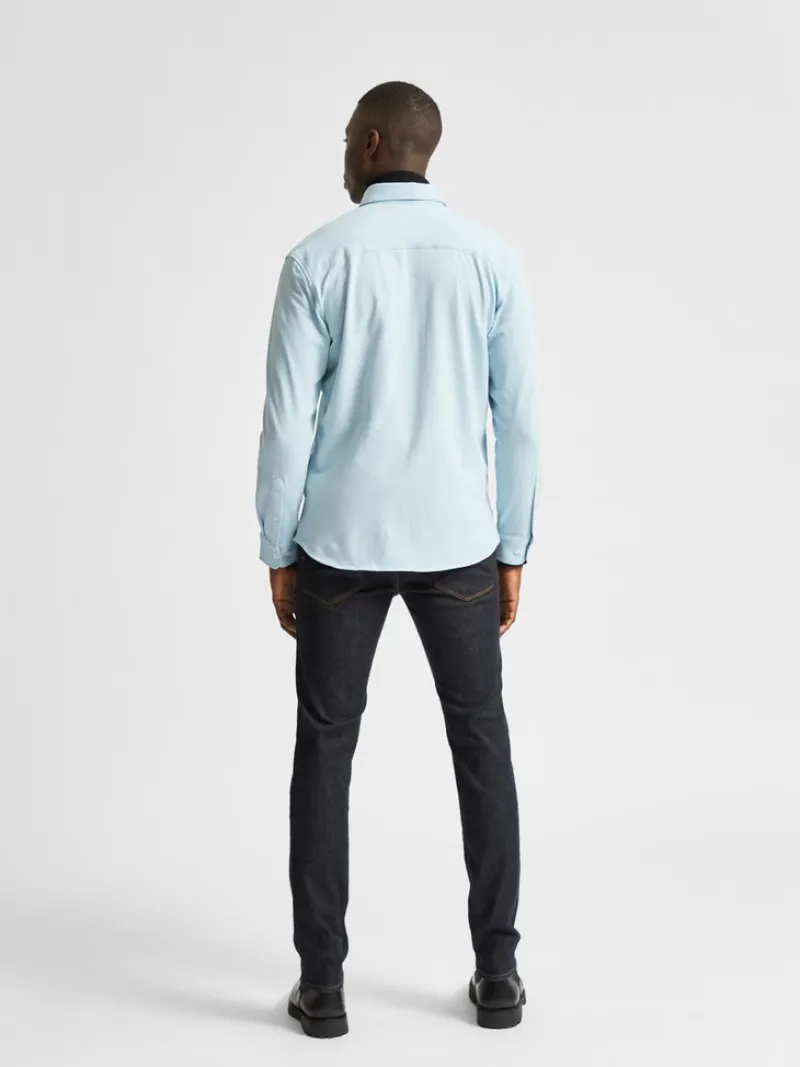 Selected Hemden*SLHSLIMOLIVER-KNIT FLEX SHIRT LS B dream blue
