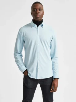 Selected Hemden*SLHSLIMOLIVER-KNIT FLEX SHIRT LS B dream blue