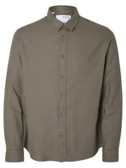 Selected Hemden*SLHSLIMOWEN-BRUSHED SHIRT LS NOOS Morel