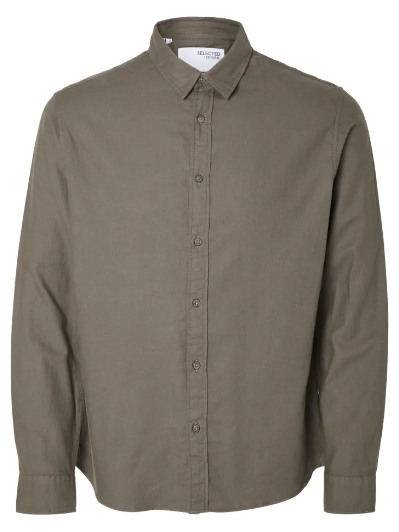 Selected Hemden*SLHSLIMOWEN-BRUSHED SHIRT LS NOOS Morel