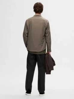 Selected Hemden*SLHSLIMOWEN-BRUSHED SHIRT LS NOOS Morel