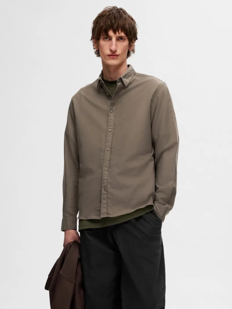 Selected Hemden*SLHSLIMOWEN-BRUSHED SHIRT LS NOOS Morel