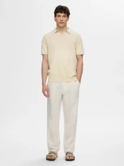 Selected Shirts*SLHTELLER SS KNIT POLO NOOS fog