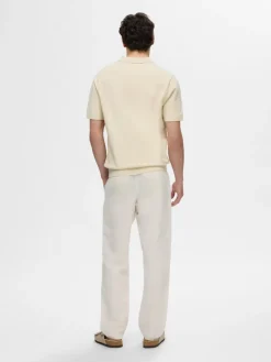 Selected Shirts*SLHTELLER SS KNIT POLO NOOS fog