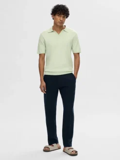 Selected Shirts*SLHTELLER SS KNIT POLO NOOS bok choy