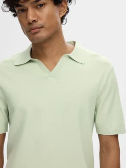 Selected Shirts*SLHTELLER SS KNIT POLO NOOS bok choy
