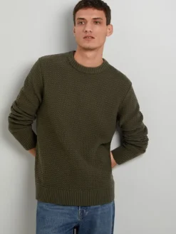 Selected Pullover & Sweatshirts*SLHTHIM LS KNIT STRUCTURE CREW NECK W Rosin