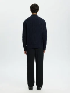 Selected Pullover & Sweatshirts*SLHTOM LS KNIT STRUCTURE HALF ZIP Sky Captain