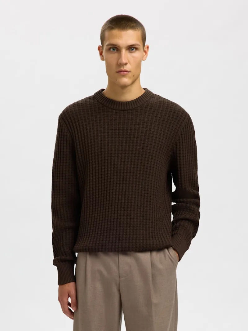 Selected Pullover & Sweatshirts*SLHTOM LS KNIT STRUCTURE CREW NECK Delicioso