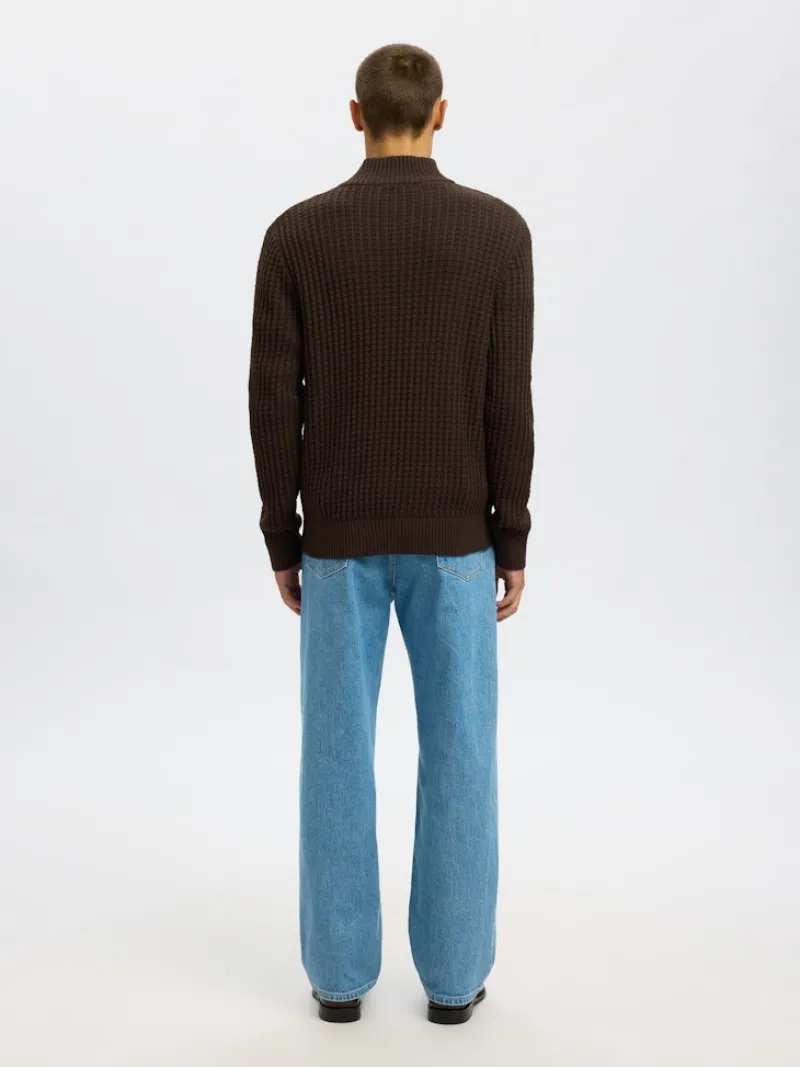 Selected Pullover & Sweatshirts*SLHTOM LS KNIT STRUCTURE HALF ZIP Delicioso