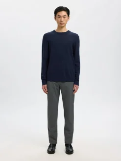 Selected Pullover & Sweatshirts*SLHTRAY LS KNIT MERINO CREW NECK NOOS Navy Blazer