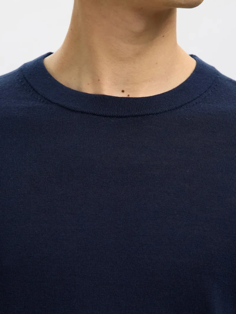 Selected Pullover & Sweatshirts*SLHTRAY LS KNIT MERINO CREW NECK NOOS Navy Blazer