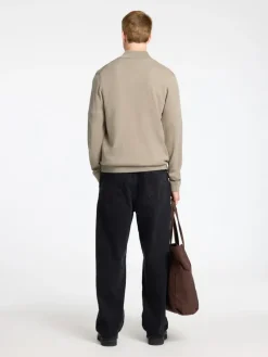 Selected Pullover & Sweatshirts*SLHTRAY LS KNIT MERINO HALF ZIP NOOS Kelp