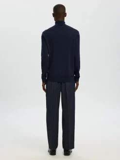 Selected Pullover & Sweatshirts*SLHTRAY LS KNIT MERINO ROLL NECK NOOS Navy Blazer