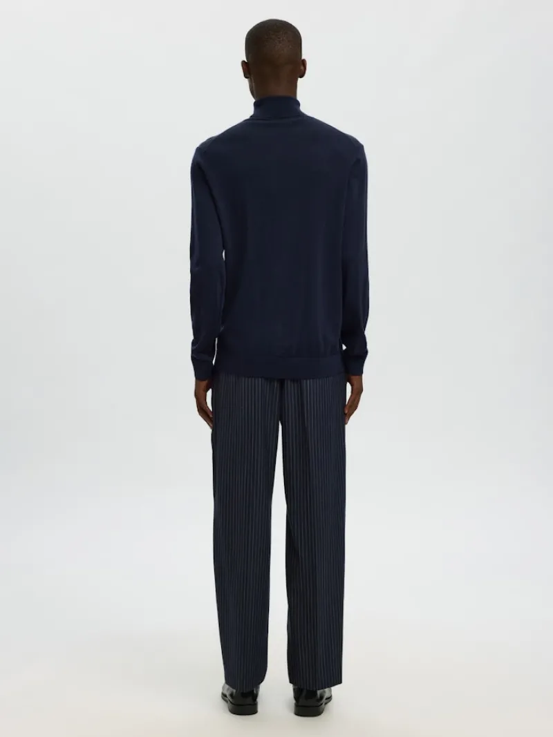 Selected Pullover & Sweatshirts*SLHTRAY LS KNIT MERINO ROLL NECK NOOS Navy Blazer