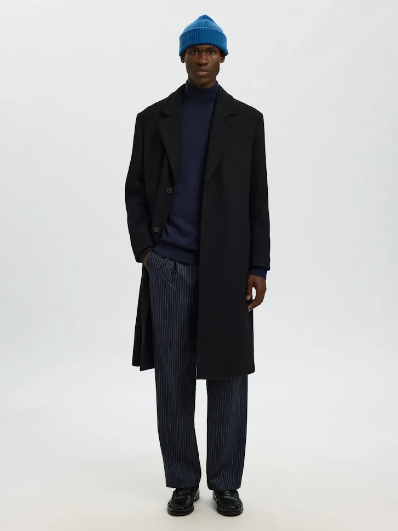 Selected Pullover & Sweatshirts*SLHTRAY LS KNIT MERINO ROLL NECK NOOS Navy Blazer