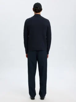 Selected Pullover & Sweatshirts*SLHTREVOR LS KNIT STRUCTURE ROLL NECK Sky Captain