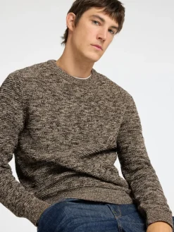 Selected Pullover & Sweatshirts*SLHVINCE LS KNIT BUBBLE CREW NECK NOOS chocolate torte