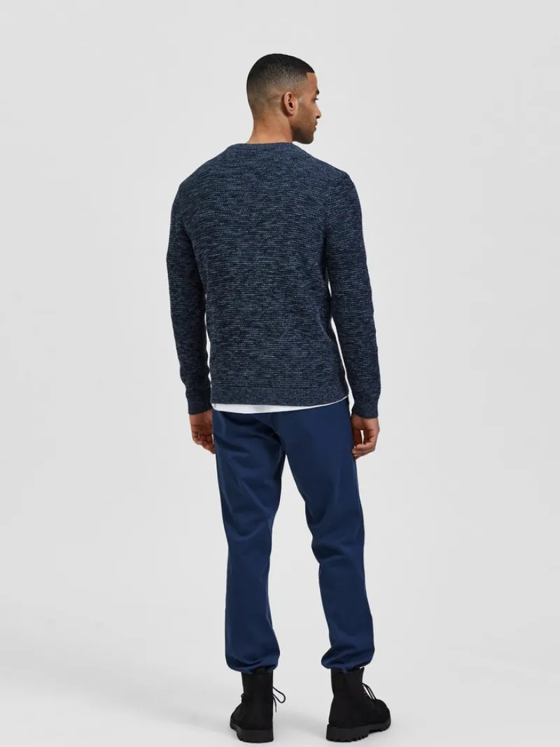 Selected Pullover & Sweatshirts*SLHVINCE LS KNIT BUBBLE CREW NECK NOOS Dark Sapphire