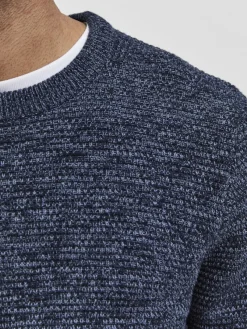 Selected Pullover & Sweatshirts*SLHVINCE LS KNIT BUBBLE CREW NECK NOOS Dark Sapphire